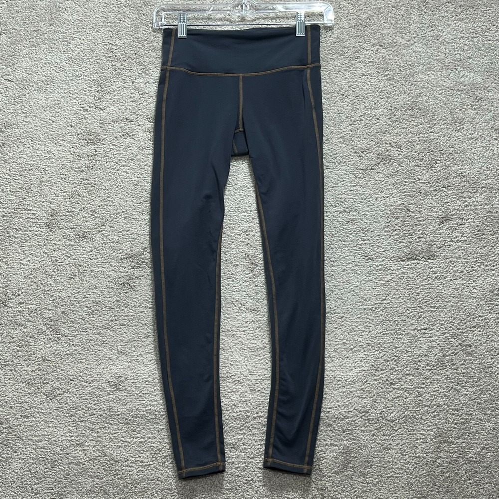 Athleta Leggings Womens XS Navy Blue Elastic Waist Pullover Yoga Pants High Rise